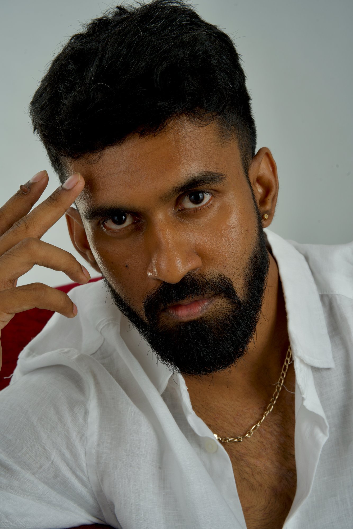 Male portrait intense gaze